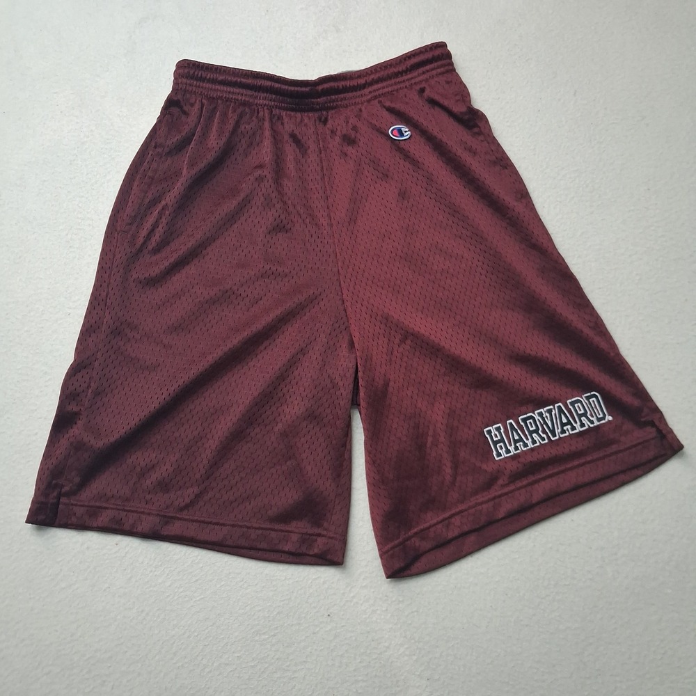 Champion Harvard University Mesh Athletic Shorts Maroon Burgundy Mens Small